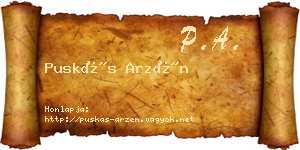 Puskás Arzén névjegykártya